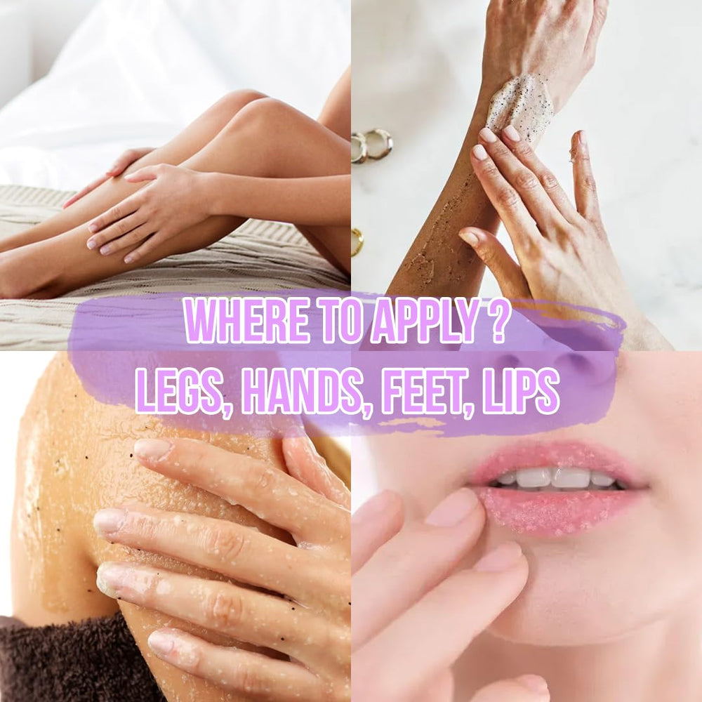 Back application with White Naturals Lavender Oil Body Scrub for even coverage.