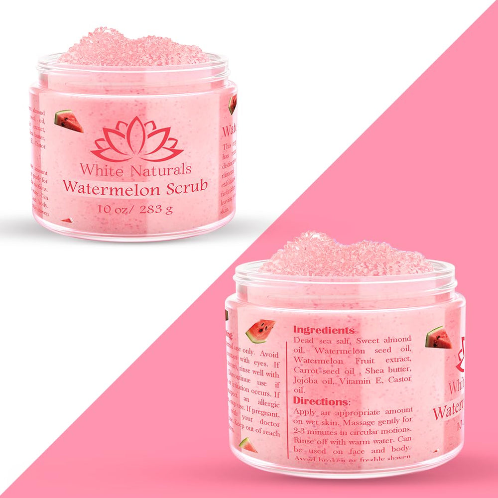 Gentle application of White Naturals scrub to cleanse and exfoliate gently.