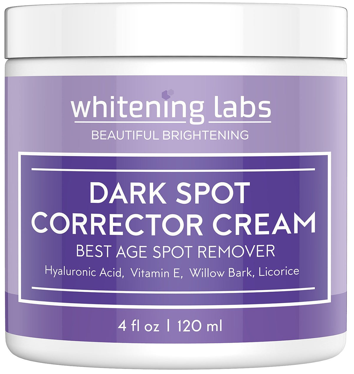 WhiteningLabs Dark Spot Corrector bottle close-up showing precision application for targeted spots.
