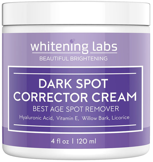 WhiteningLabs Dark Spot Corrector bottle close-up showing precision application for targeted spots.