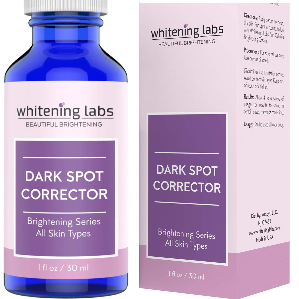 WhiteningLabs Dark Spot Corrector Serum bottle for facial skin tone improvement
