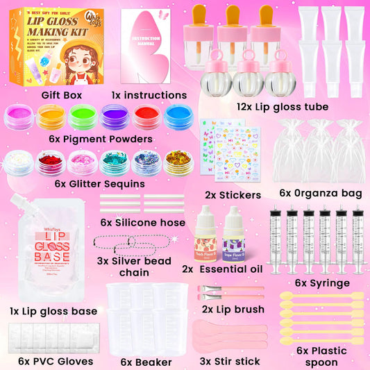 WhizToys DIY lip gloss tubes for easy color mixing and gifting.