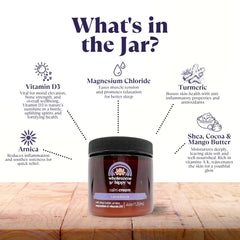 Wholesome Hippy Calm Body Cream magnesium and arnica for post-activity comfort.