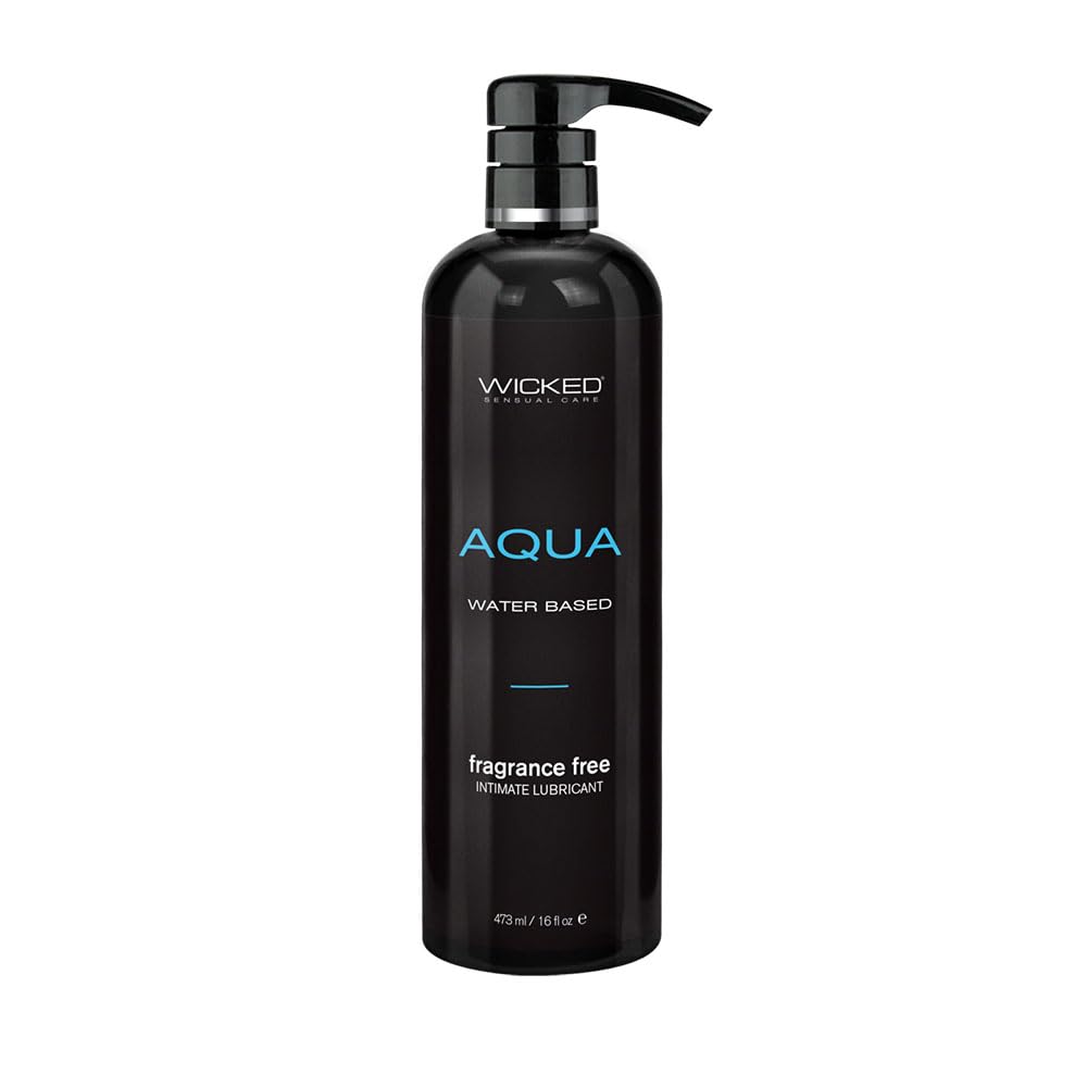 Wicked Aqua water-based 16oz bottle; fragrance-free and skin-friendly.