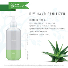 USA-made Wild Naturals aloe vera gel bottle for purity and safety