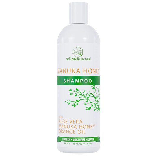 Wild Naturals eczema shampoo bottle showing a gentle formula for sensitive scalps