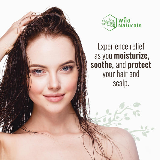 Wild Naturals Manuka Honey Conditioner bottle pour, hydrating hair nourishment.