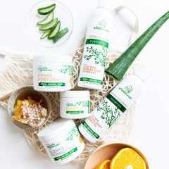 Wild Naturals organic ingredients close-up showcasing plant-based formulation.