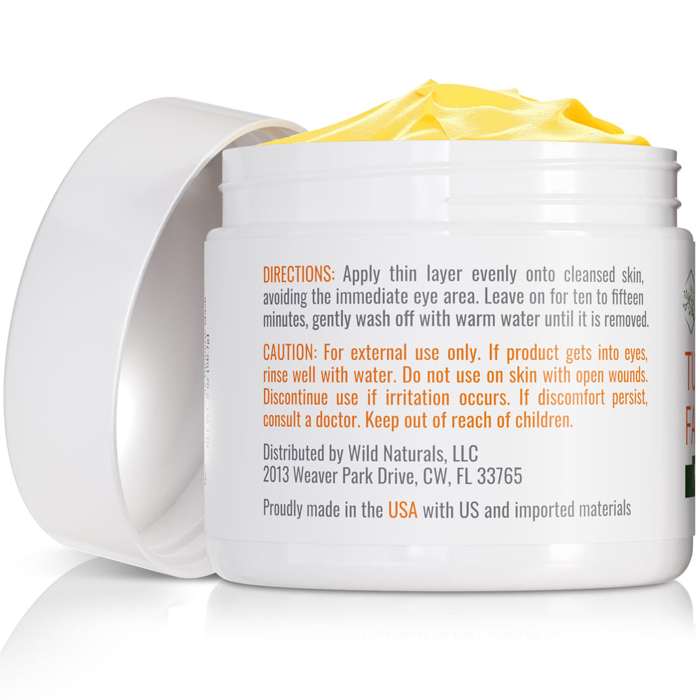 Wild Naturals Turmeric Clay Mask cruelty-free logo visible