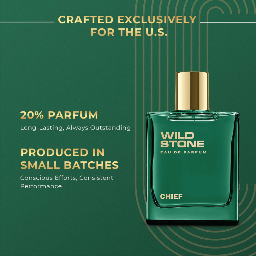Wild Stone Chief EDP base notes with leather and vanilla for lasting rugged appeal.