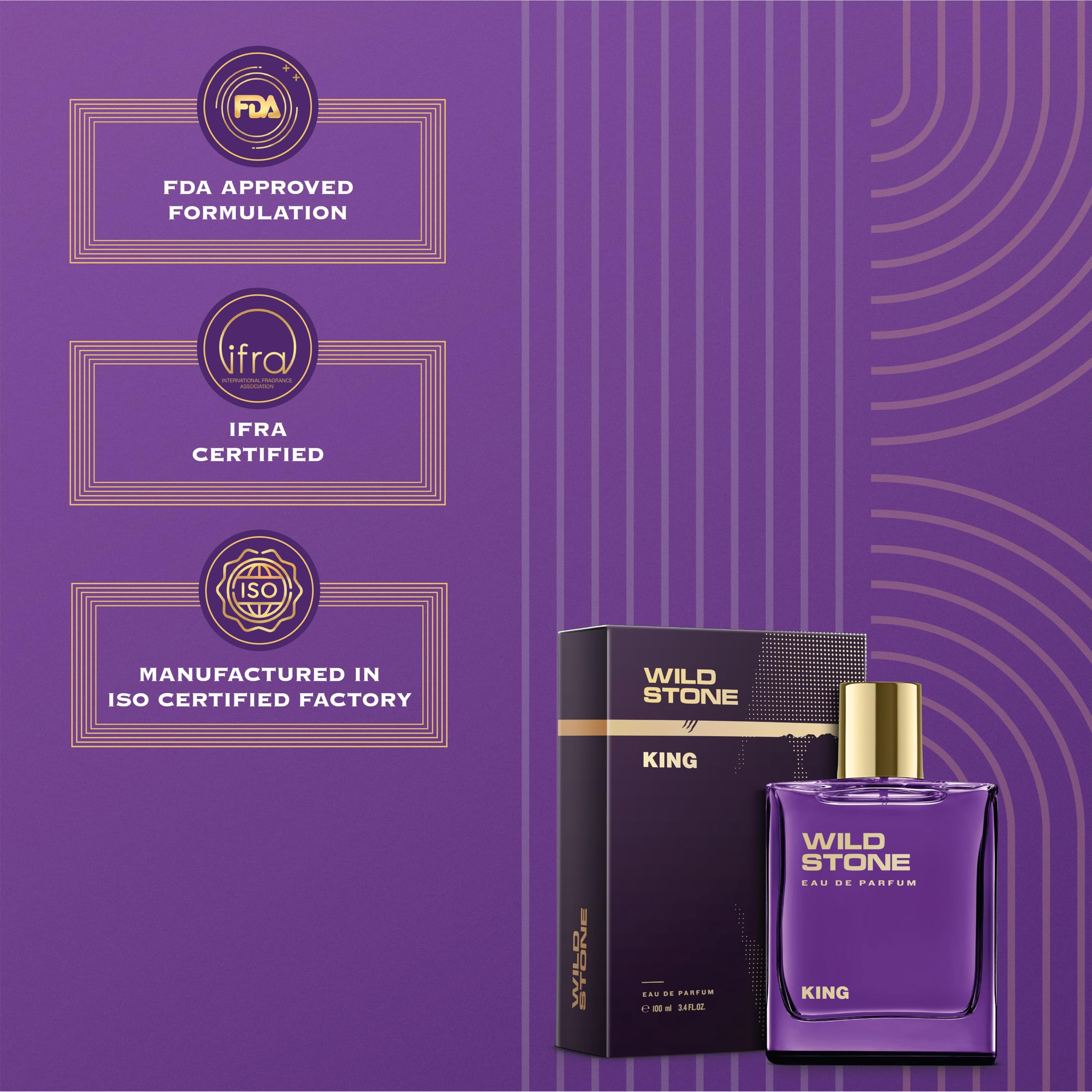 Wild Stone King box open view reveals elegant inner presentation.