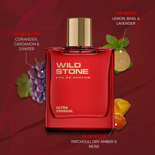 Gift packaging for Wild Stone Ultra Sensual EDP, premium presentation.