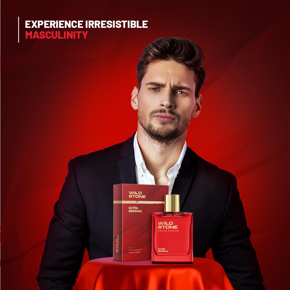 Wild Stone Ultra Sensual EDP wrist application showing fresh opening.