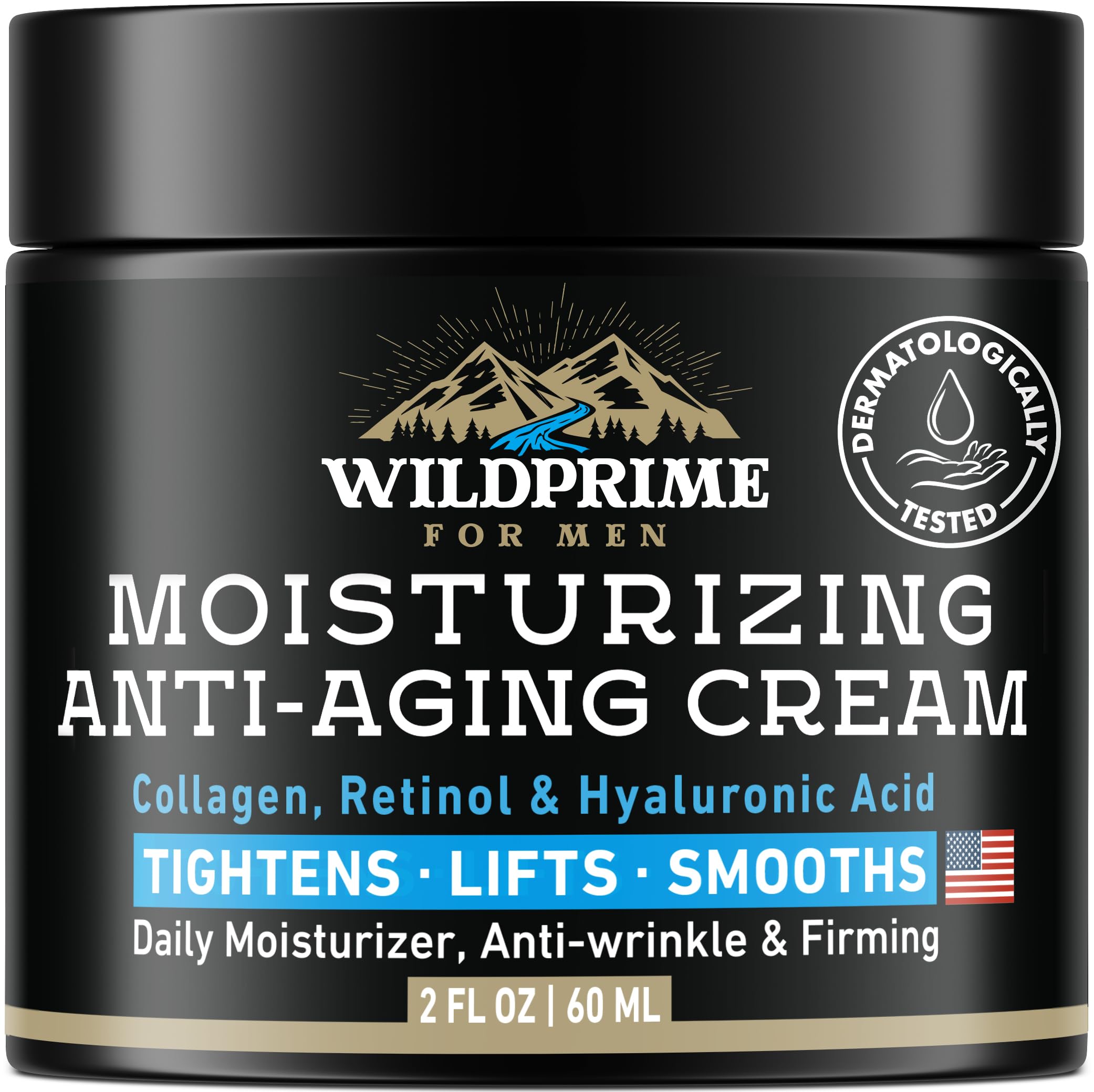 WildPRIME men's face moisturizer jar showing rich hydration for daily use.