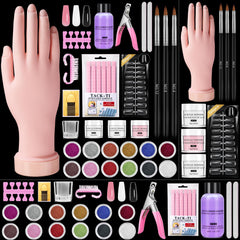 Wilfniee practice hand for nail extensions, flexible surface for safe at-home practice