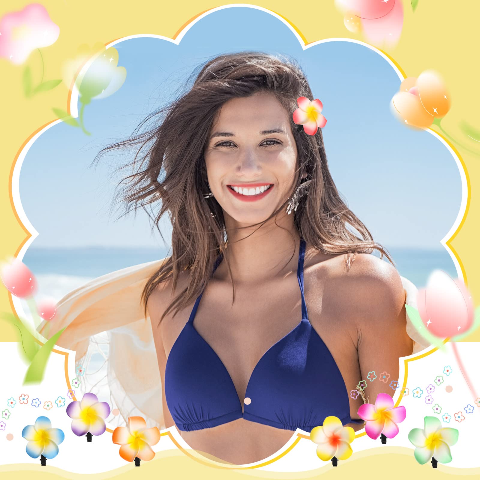 WILLBOND tropical hair clip for luau vibes and poolside parties.