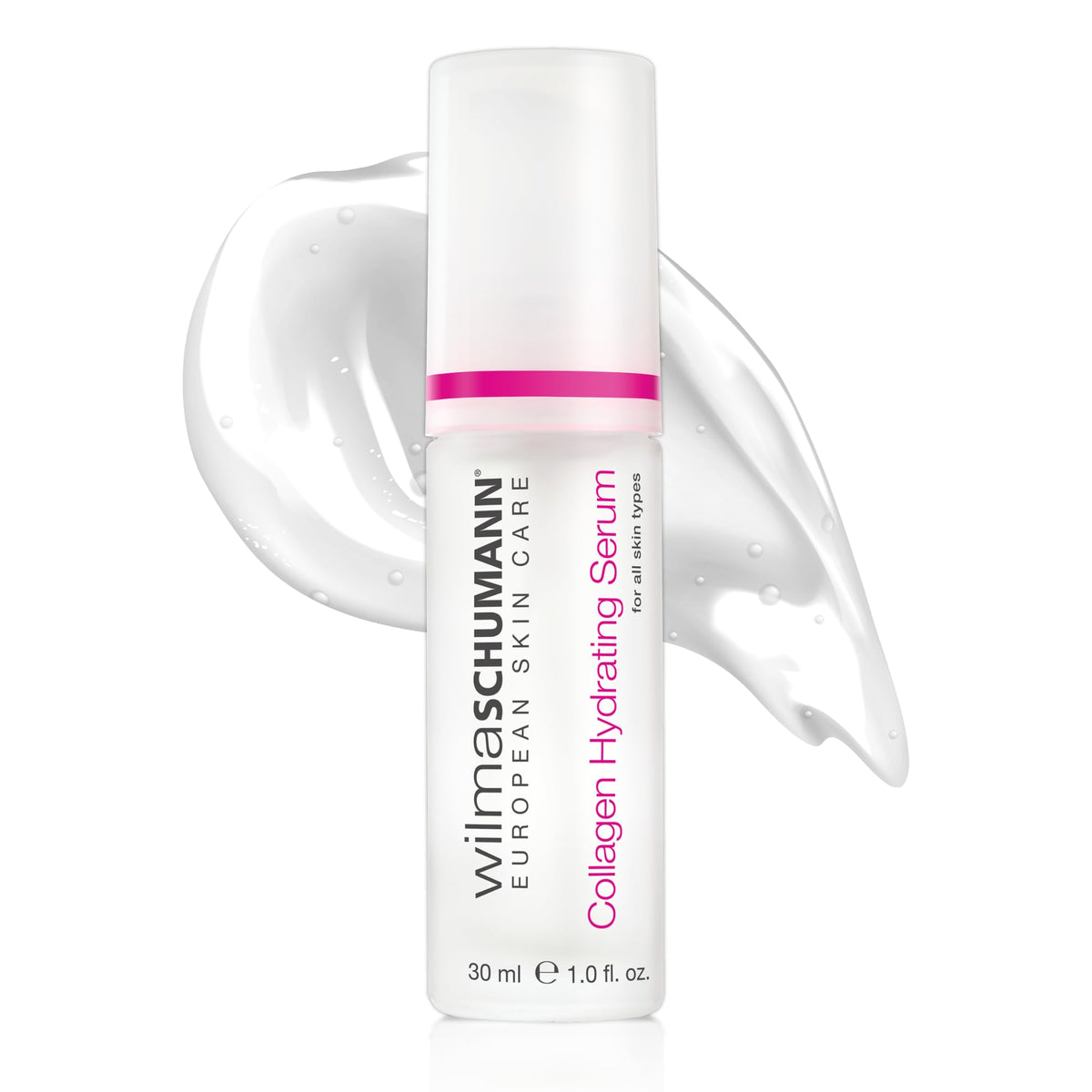 Wilma Schumann Collagen Hydrating Serum bottle for easy daily hydration and radiance.