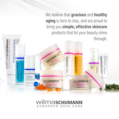 Wilma Schumann Moisture Intensiv Restorative Cream ingredients visual hints at hydrating and firming benefits.