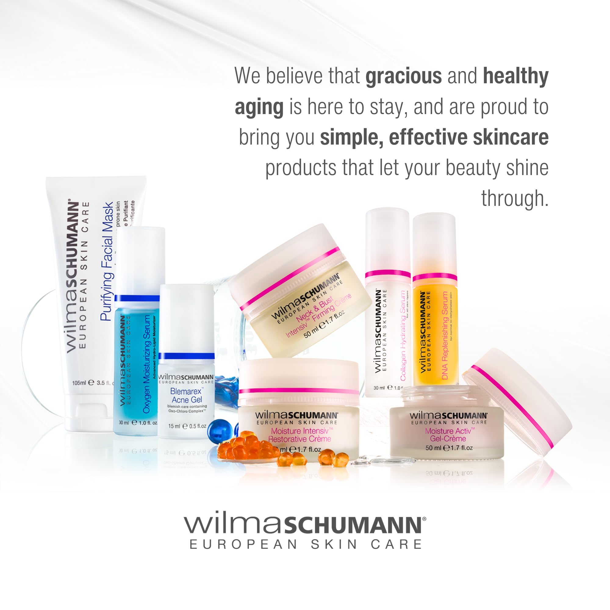 Wilma Schumann DNA Replenishing Serum in a spa-inspired, mirrorside setup.