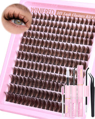 Winifred brown lash clusters wispy 12-18mm for natural, textured volume.