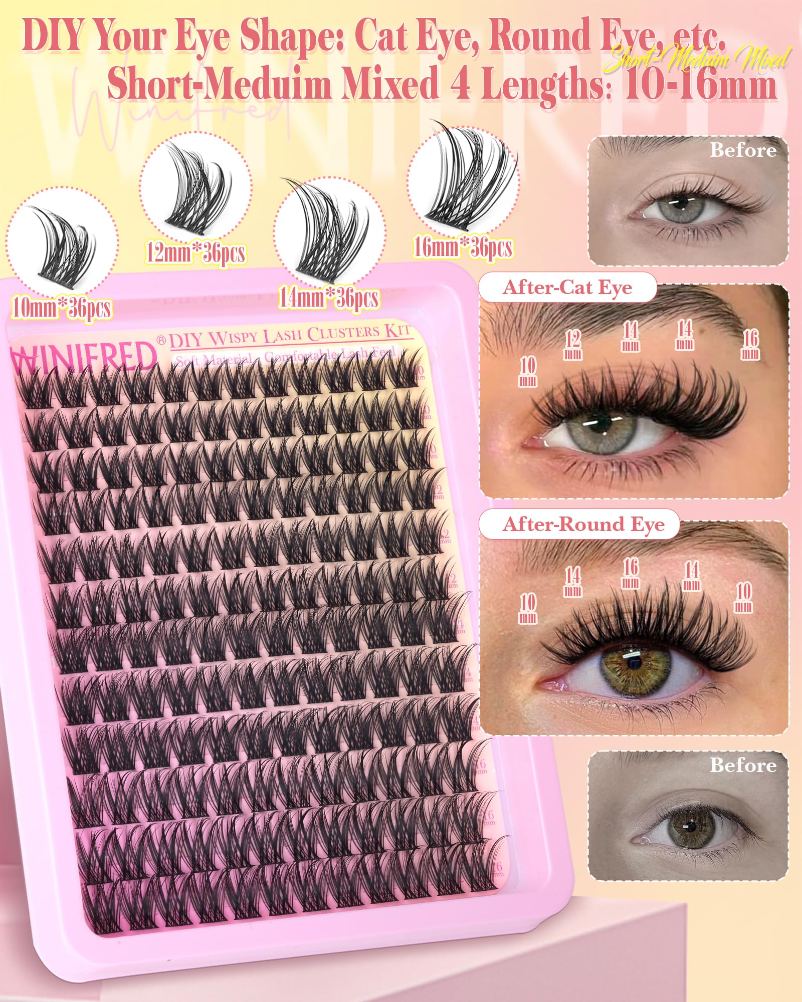 Winifred lash brush helps separate clusters for a natural, fluttery finish.