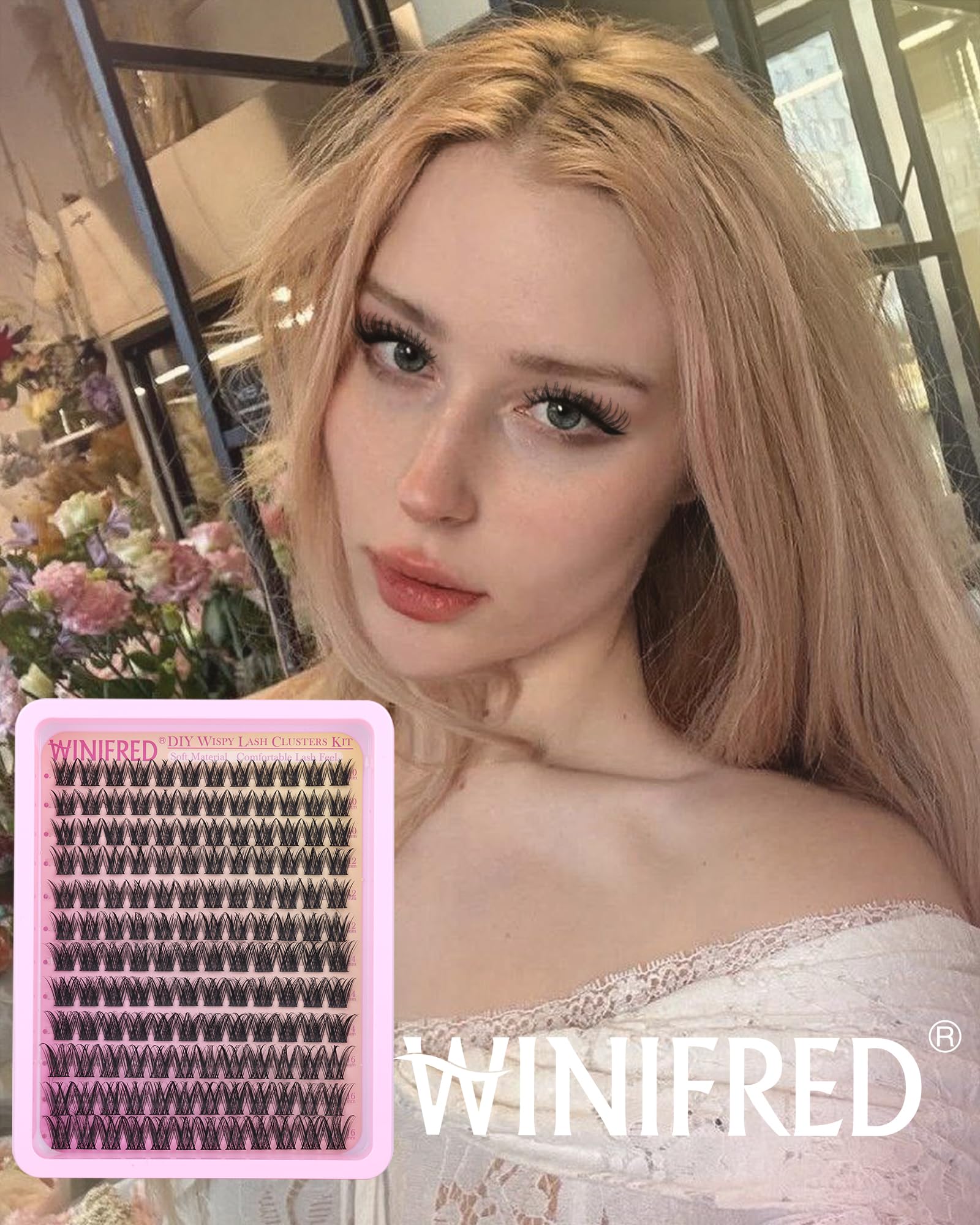 Winifred natural wispy finish gives a soft, dimensional look.