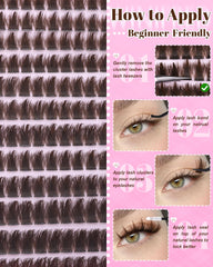 Winifred natural C curl clusters blend with real lashes.