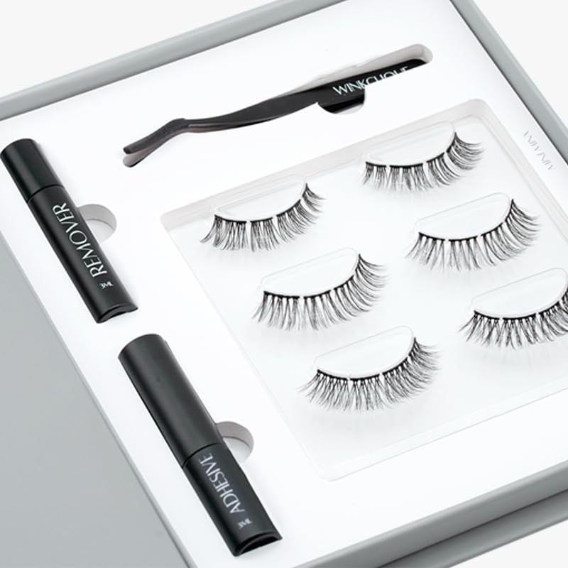 WinkClique Mini Starter Kit opened for easy DIY lash application and exploration.
