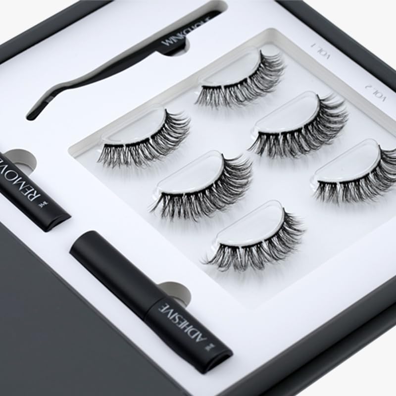 WinkClique Mini Starter Kit display with three lash styles for effortless daily glam
