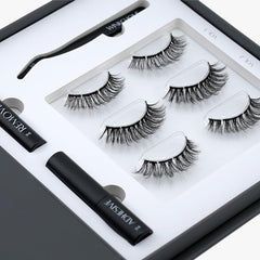 WinkClique Mini Starter Kit display with three lash styles for effortless daily glam