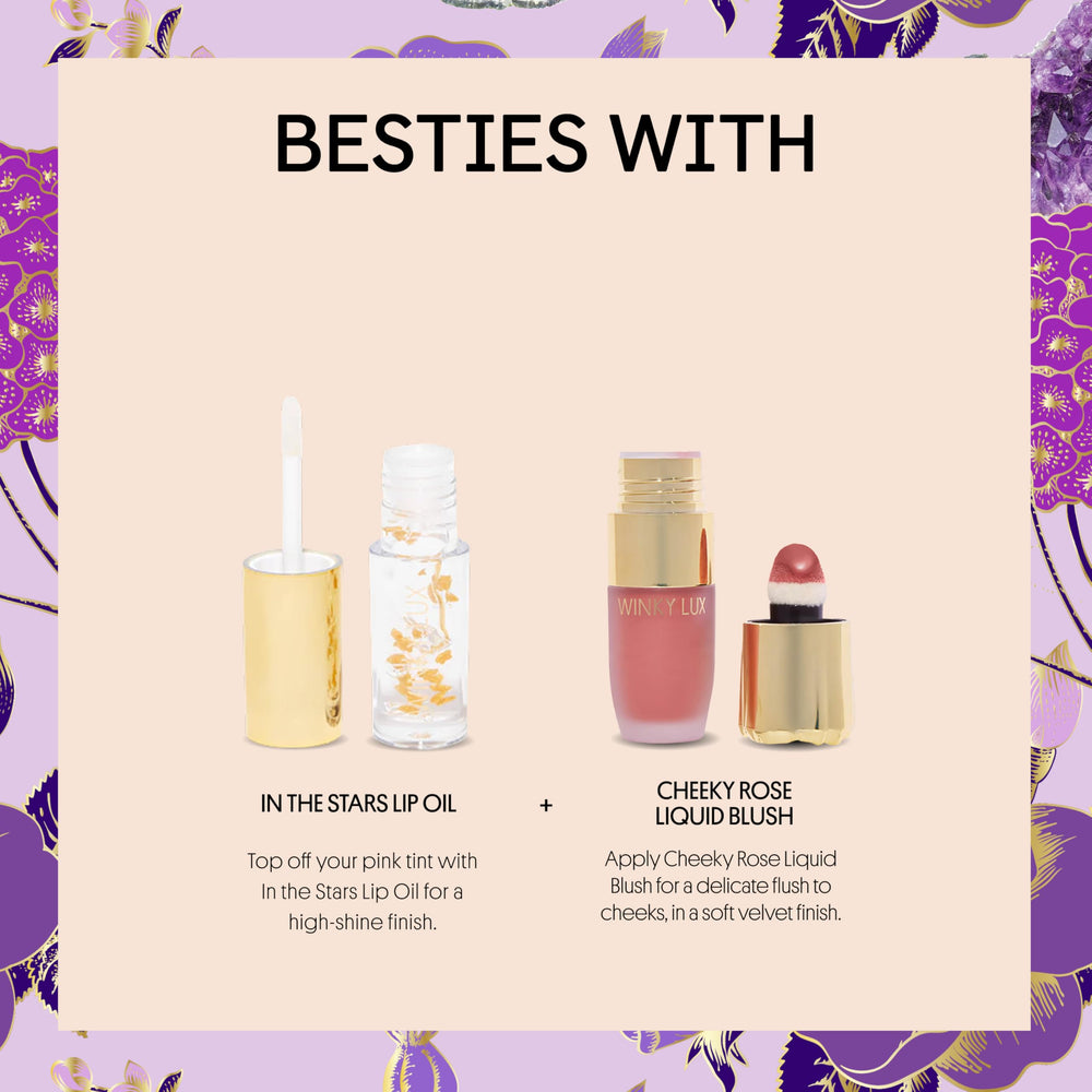 Winky Lux Amethyst Glimmer Balm detailed label emphasizing clean ingredients.