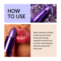Winky Lux Amethyst Glimmer Balm pink coconut scent on vanity.