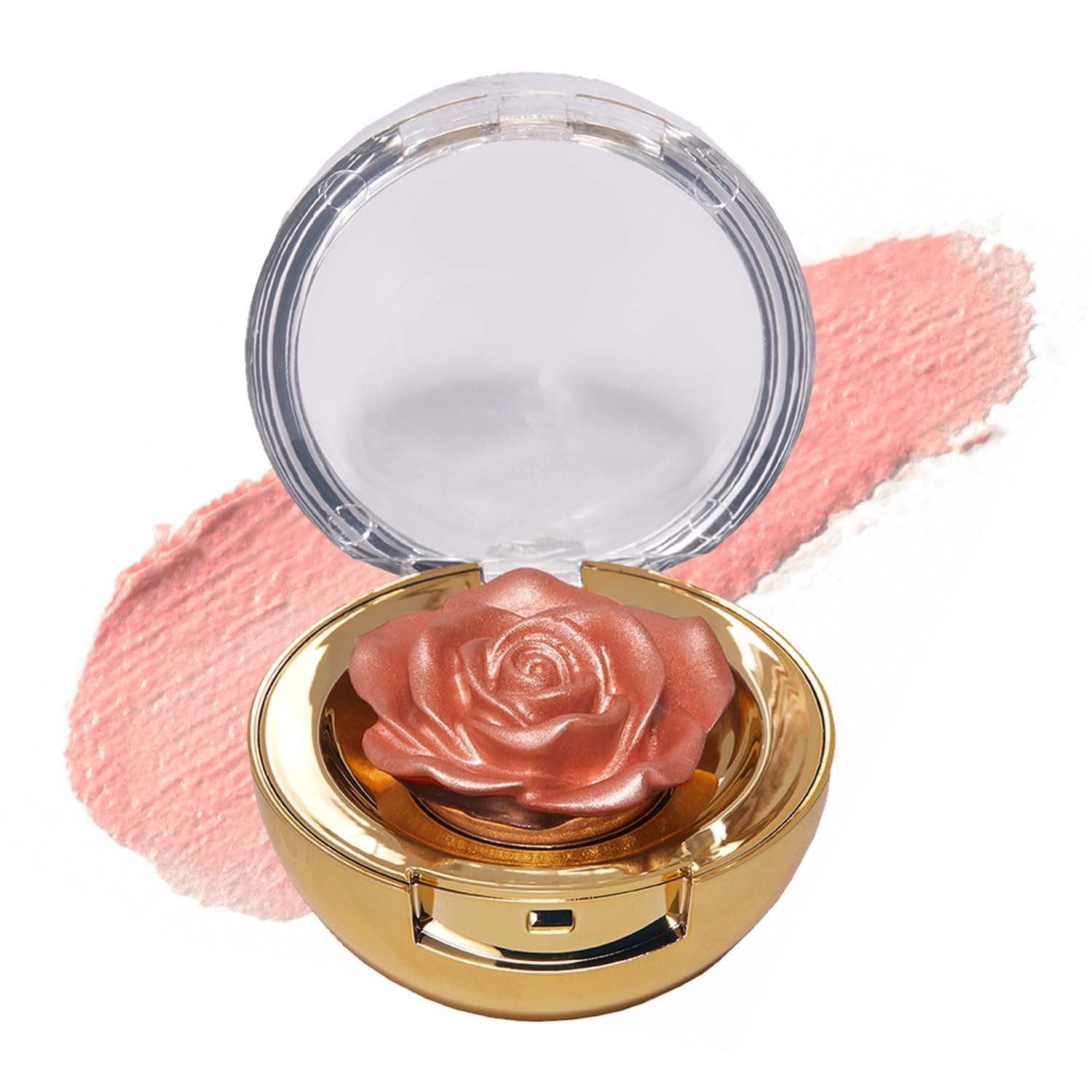 Winky Lux Cheeky Rose cream highlighter swatch adds a radiant candlelit glow.