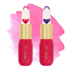 Winky Lux Flower Balm provides a sheer pink glow with hydrating shine.