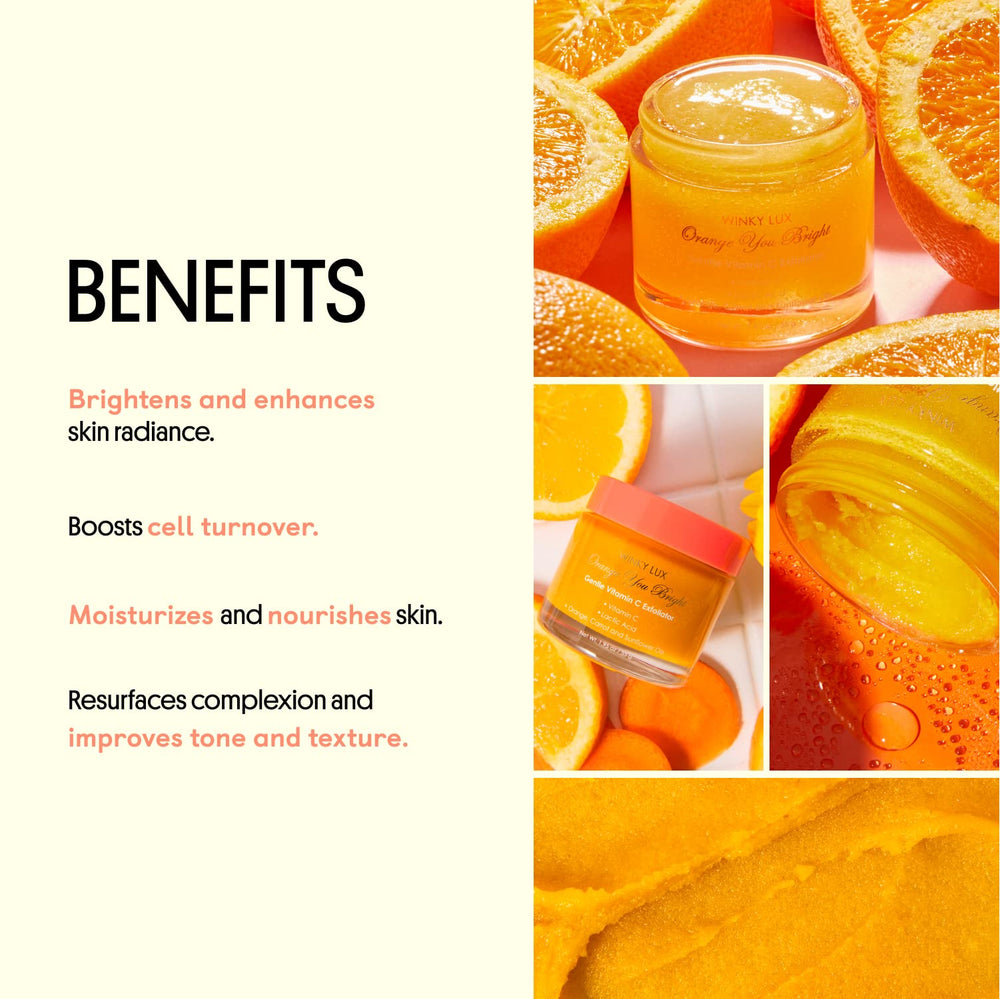 Winky Lux Orange You Bright exfoliator oil blend highlights moisture
