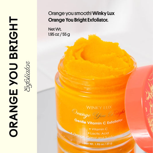 Winky Lux Orange You Bright exfoliator texture closeup shows micro-granules