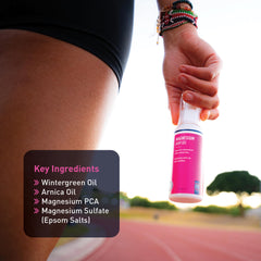 Wintergreen Magnesium Body Gel application spreading easily on skin after activity