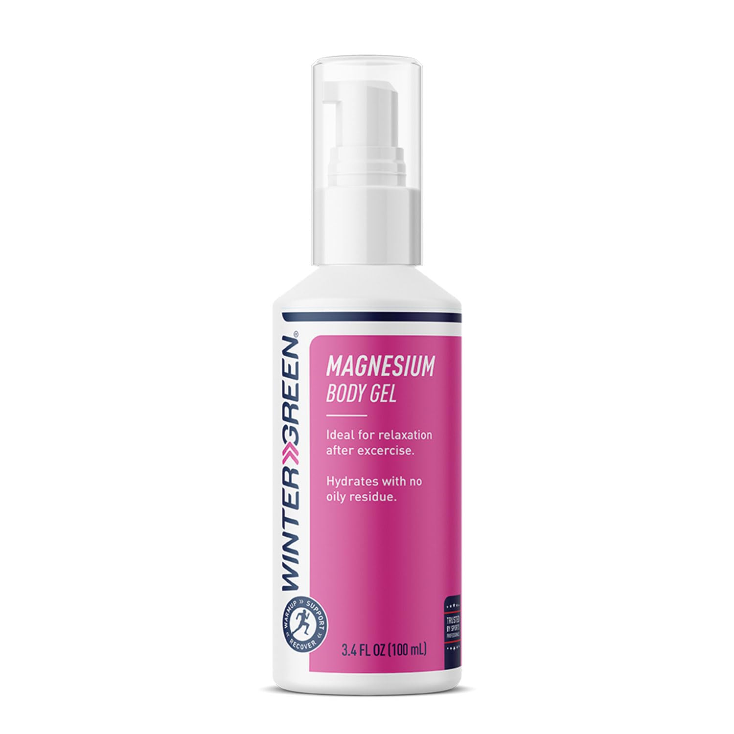 Wintergreen Magnesium Body Gel bottle for quick absorption during post-workout massage