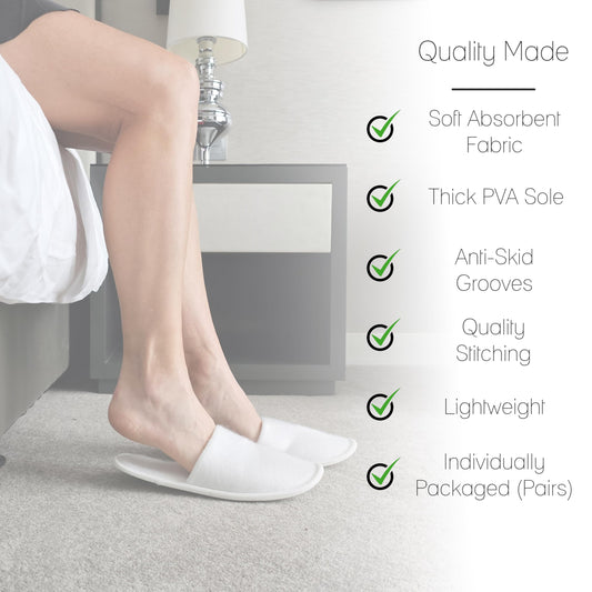 Winterlace unisex slippers with non-slip sole provide safe footing on tile and spa floors