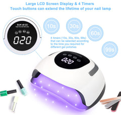 Wisdompark LED Nail Lamp digital timer display helps select precise curing times