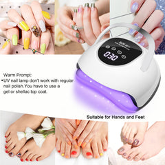 Wisdompark LED Nail Lamp portable handle enables easy transport to home or salon