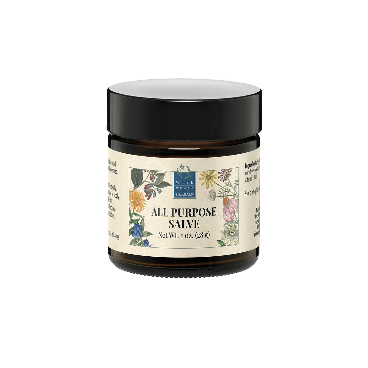 Wise Woman Herbals All-Purpose Salve jar front view for nourishing skin support.