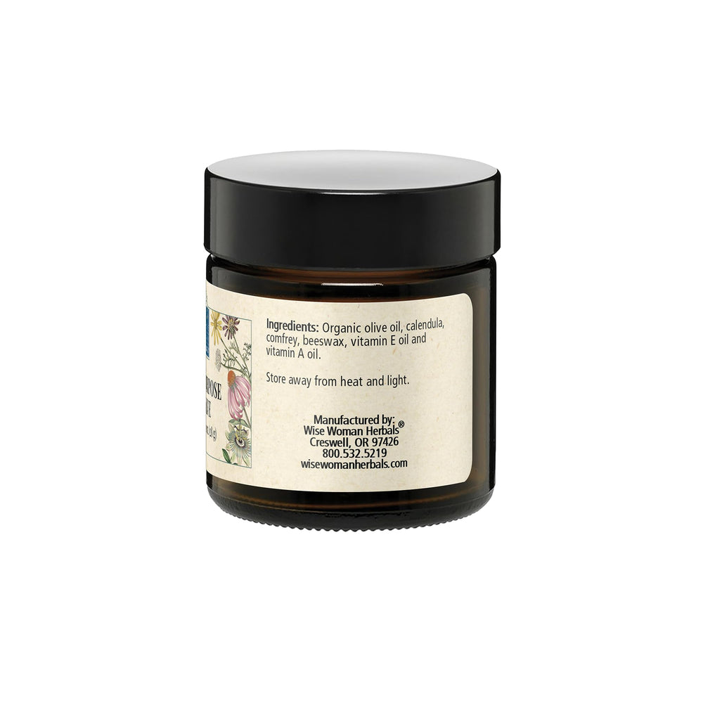 Wise Woman Herbals in-house production label emphasizes artisanal methods.