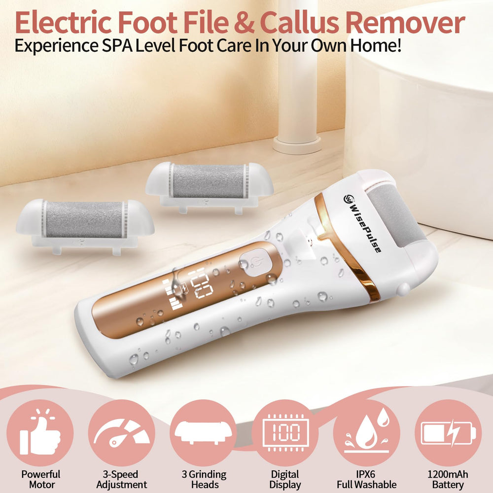 WisePulse coarse roller head close up for stubborn hard skin removal