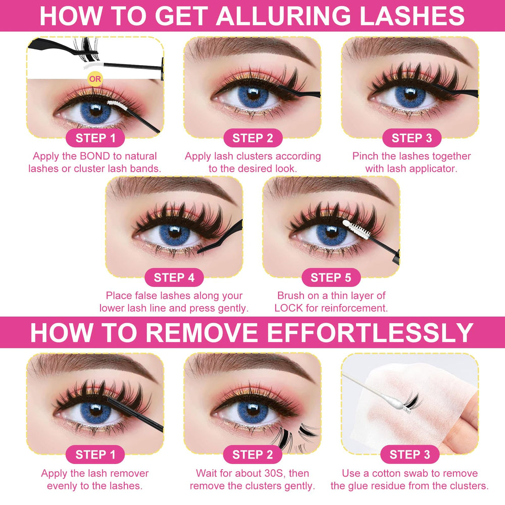WiWiLINK lash brush used to blend clusters with natural lashes