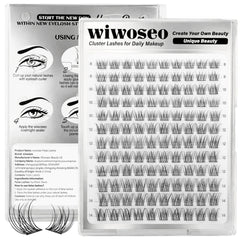 wiwoseo 8-14mm lash clusters for natural daily definition and easy DIY styling.