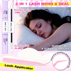 wiwoseo clear lash bond and seal provides discreet, water-resistant hold