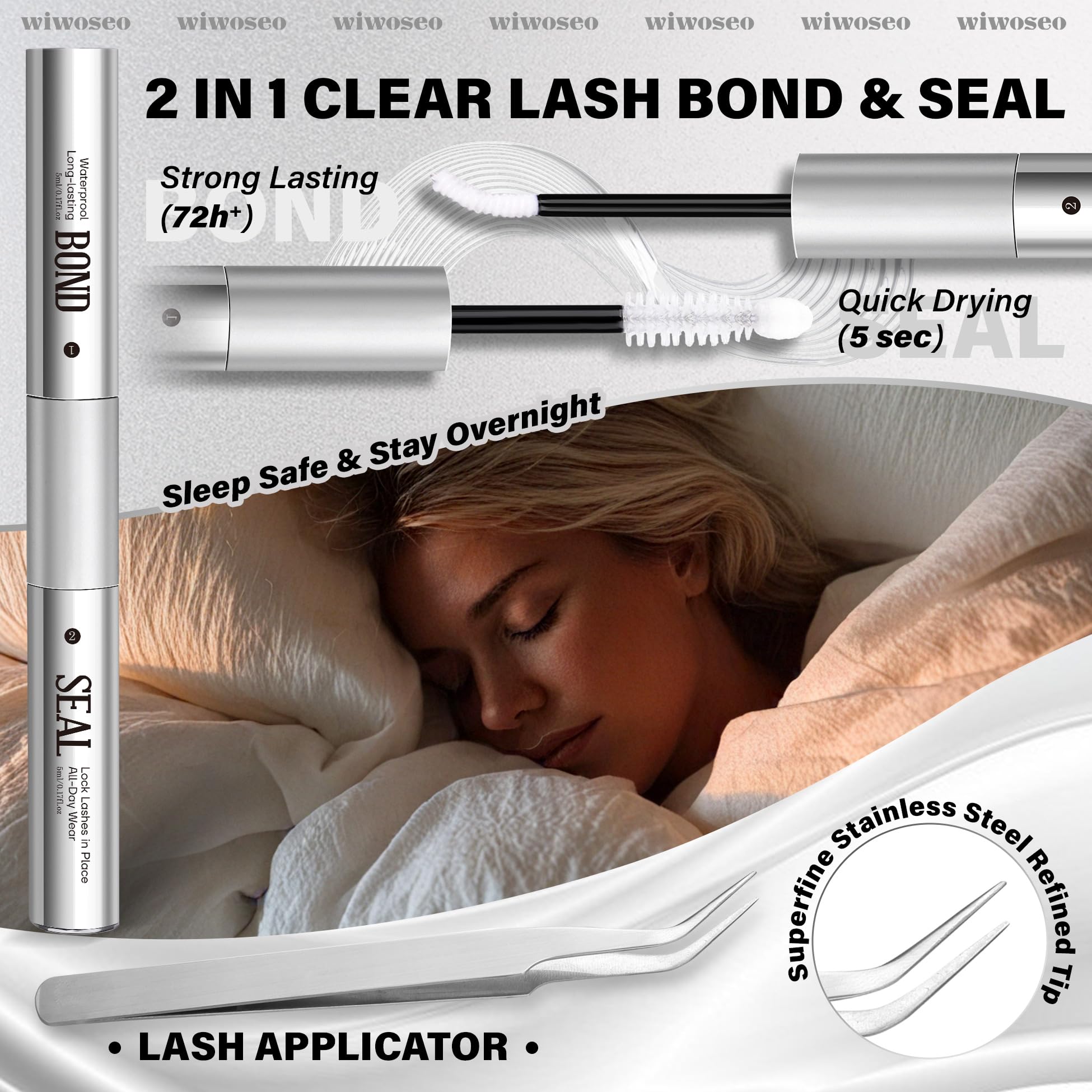 Wiwoseo durable, reusable vegan lash clusters for eco-friendly beauty.