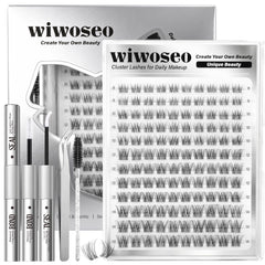 Wiwoseo Flaunt short lash clusters kit close-up for easy at-home enhancement