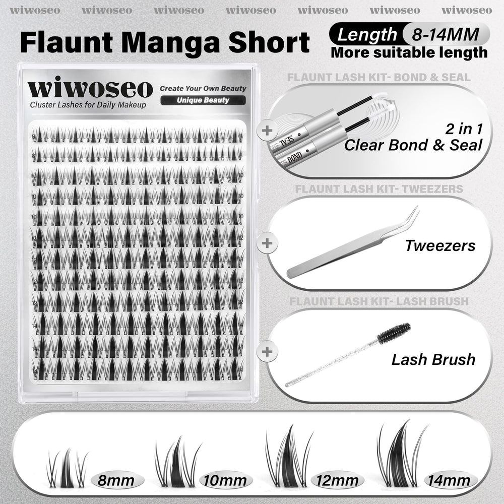 Wiwoseo four-length spikes (8–14mm) to customize eye shapes.
